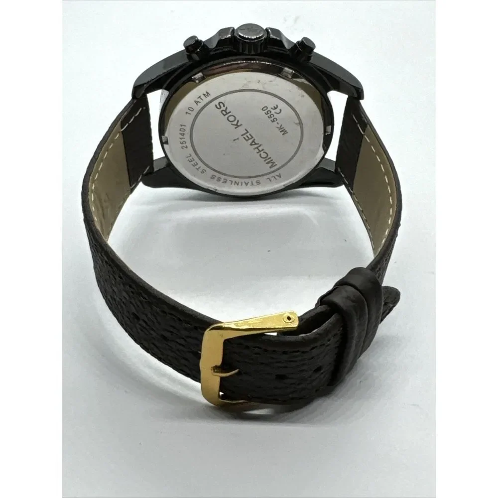 Michael Kors Bradshaw MK5550 Unisex Brown Leather Analog Dial Watch JNA778